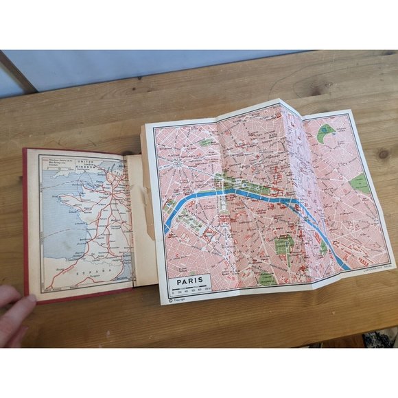 NAGEL'S FRANCE TRAVEL GUIDE Vintage 1956 w/ Maps of Paris & Country Red Rare - Picture 4 of 16